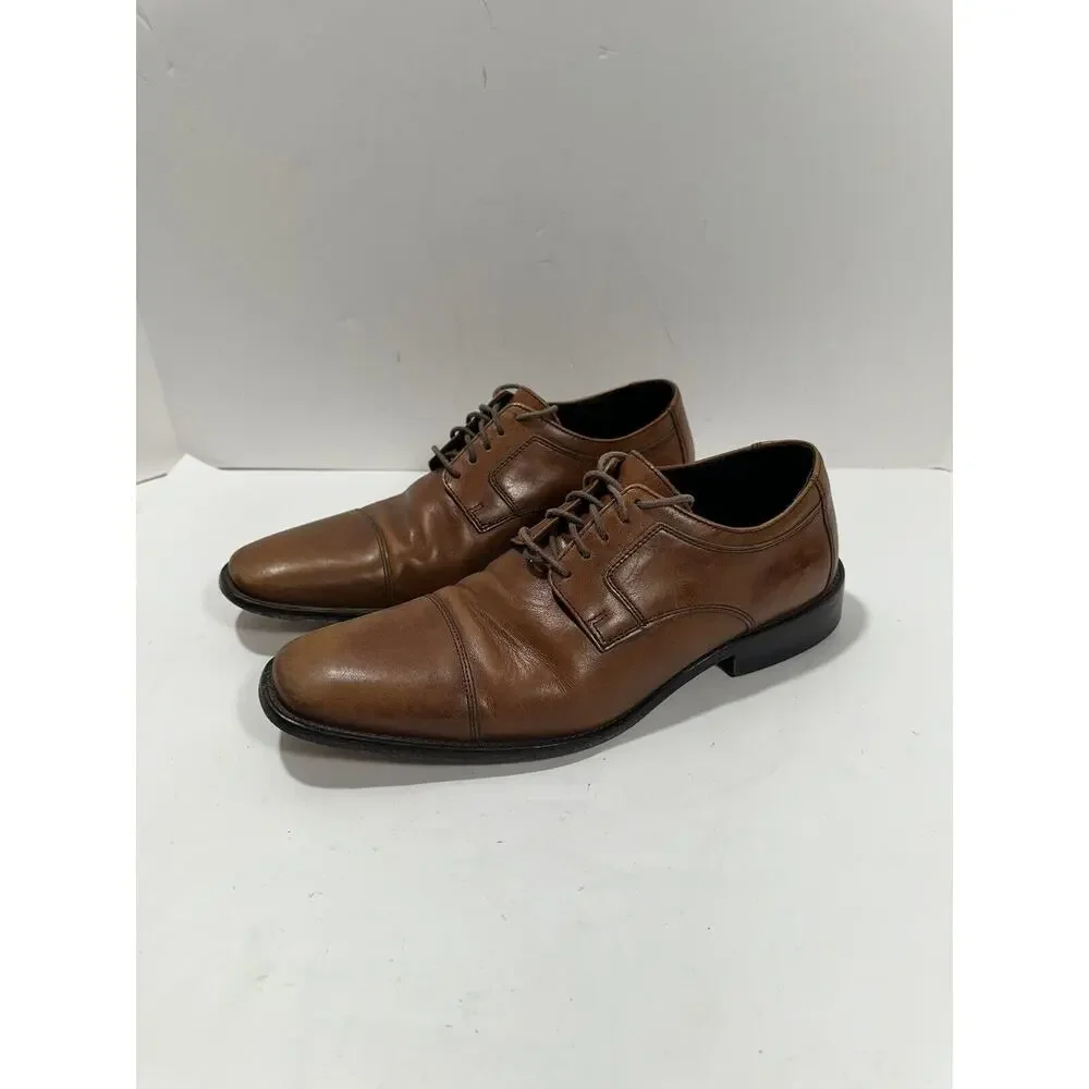 Johnston & Murphy Novick Men's Leather Oxford Shoes Brown Sz 11 Cap Toe 59-11566